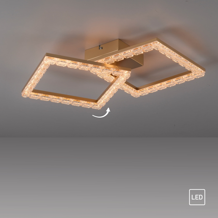 JUST LIGHT. 14732-60 - LED stropna svjetiljka GLITRA LED/17,5W/230V 37,6x37,6 cm zlatna