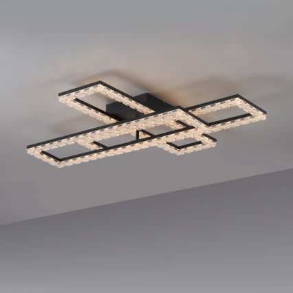 JUST LIGHT. 14733-18 - LED stropna svjetiljka GLITRA LED/35W/230V 57x72 cm crna