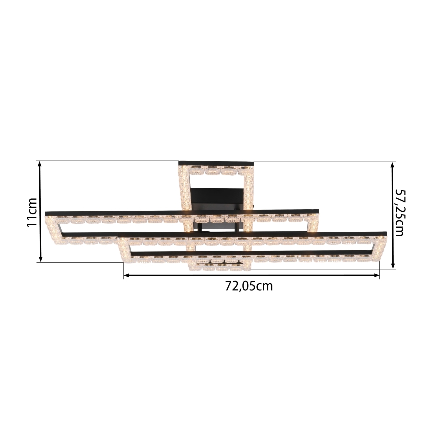 JUST LIGHT. 14733-18 - LED stropna svjetiljka GLITRA LED/35W/230V 57x72 cm crna