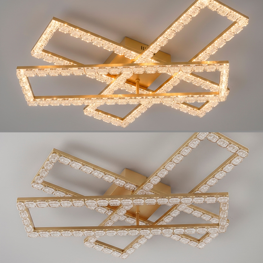 JUST LIGHT. 14733-60 - LED stropna svjetiljka GLITRA LED/35W/230V 57,25x72,05 cm zlatna