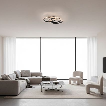 JUST LIGHT. 14734-18 - LED stropna svjetiljka GLITRA LED/37W/230V Ø 50 cm crna