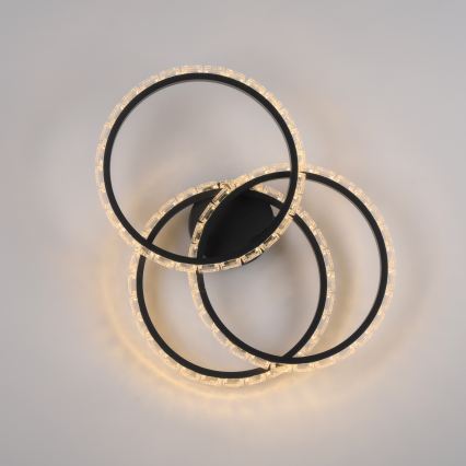 JUST LIGHT. 14734-18 - LED stropna svjetiljka GLITRA LED/37W/230V Ø 50 cm crna
