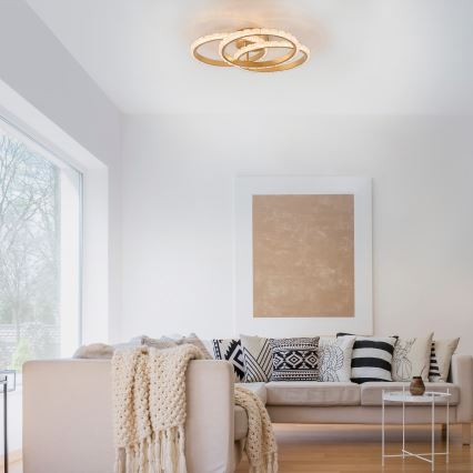 JUST LIGHT. 14734-60 - LED stropna svjetiljka GLITRA LED/37W/230V Ø 50 cm zlatna