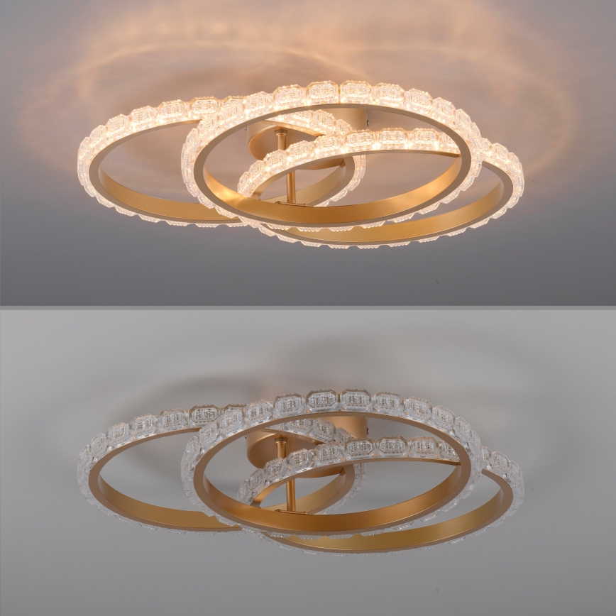 JUST LIGHT. 14734-60 - LED stropna svjetiljka GLITRA LED/37W/230V Ø 50 cm zlatna