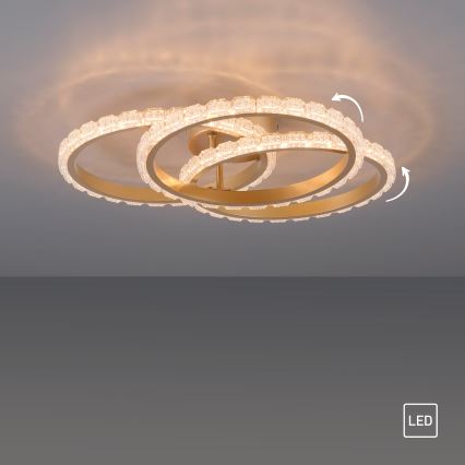 JUST LIGHT. 14734-60 - LED stropna svjetiljka GLITRA LED/37W/230V Ø 50 cm zlatna