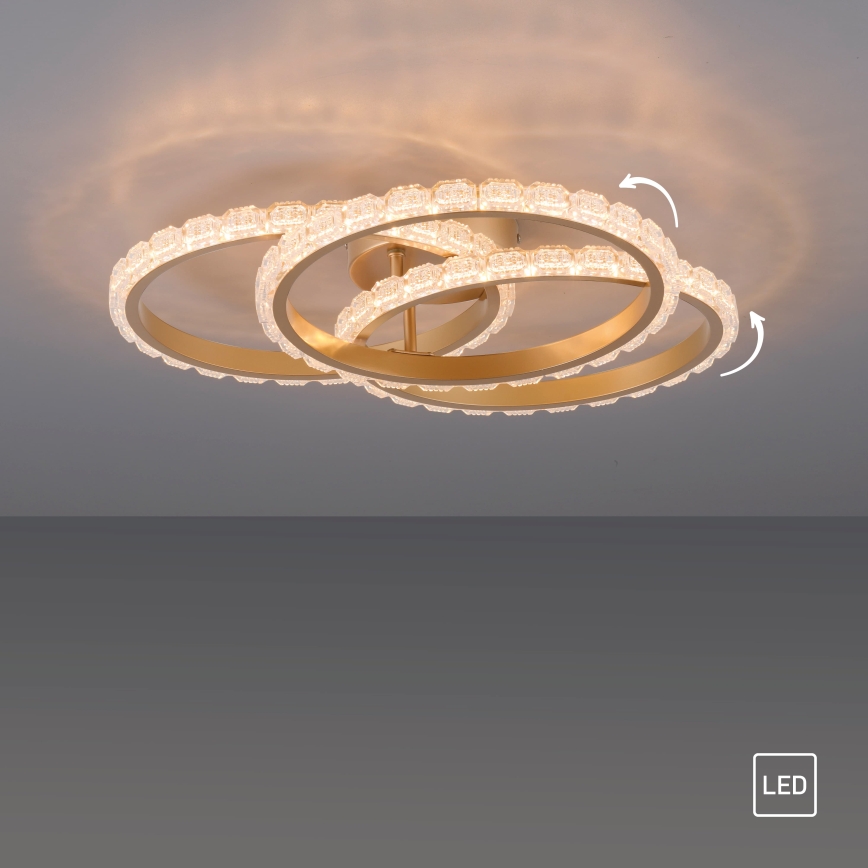 JUST LIGHT. 14734-60 - LED stropna svjetiljka GLITRA LED/37W/230V Ø 50 cm zlatna