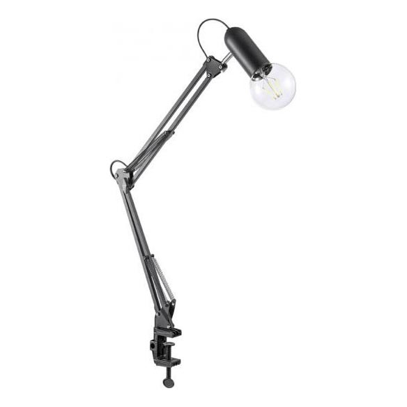 JUST LIGHT. 14773-18 - Stolna lampa s kvačicom TURN ME 1xE27/60W/230V crna