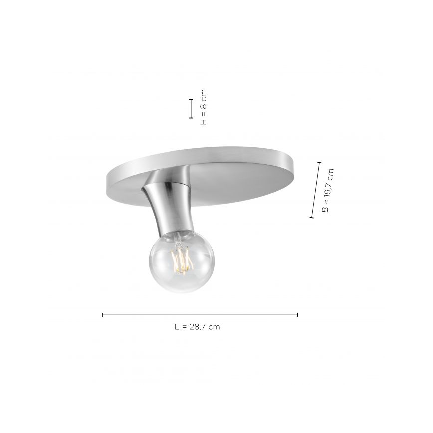 JUST LIGHT. 14777-55 - Stropna svjetiljka TURN ME 1xE27/60W/230V mat krom