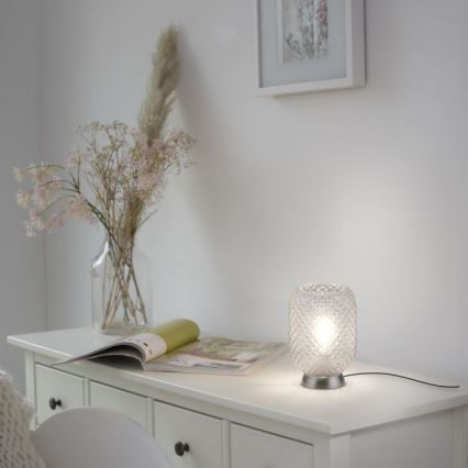 JUST LIGHT. 14906-55 - Stolna lampa REISHI 1xE27/40W/230V mat krom