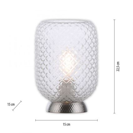 JUST LIGHT. 14906-55 - Stolna lampa REISHI 1xE27/40W/230V mat krom