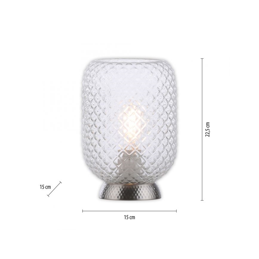 JUST LIGHT. 14906-55 - Stolna lampa REISHI 1xE27/40W/230V mat krom
