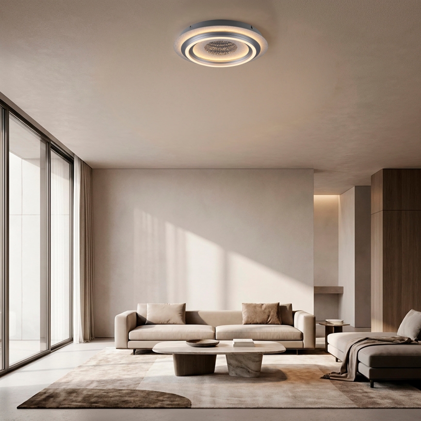 JUST LIGHT. 15089-21 - LED stropno svjetlo CICHIO LED/36W/230V promjer 40 cm matni krom