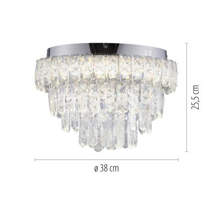 JUST LIGHT. 15092-17 - LED stropna svjetiljka KULUNKA LED/33W/230V pr. 38 cm sjajni krom