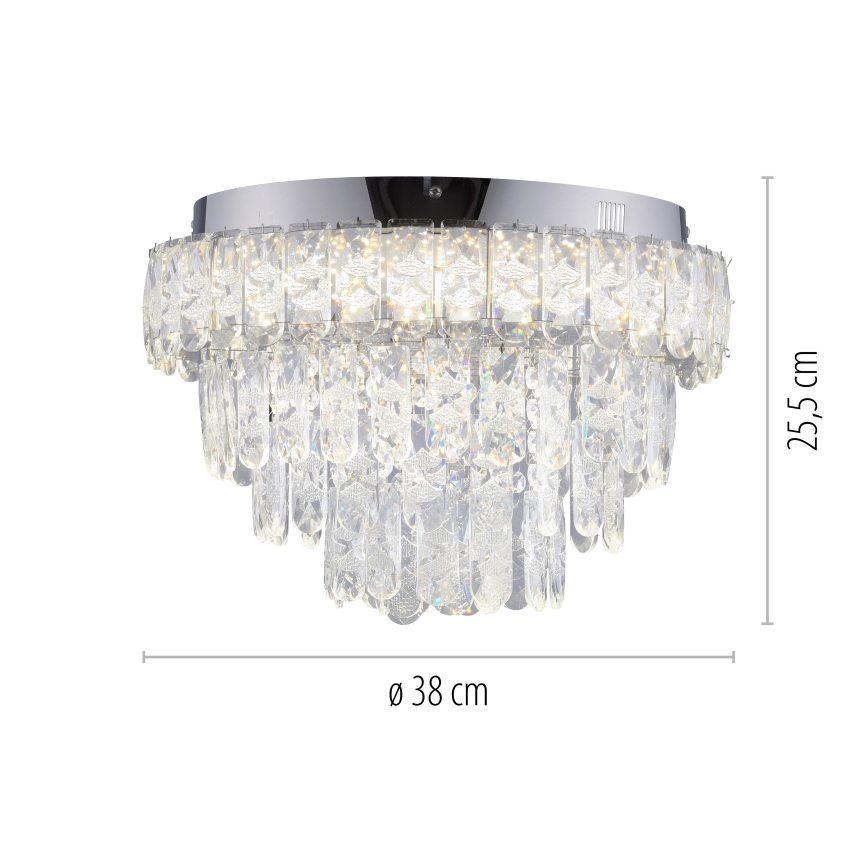 JUST LIGHT. 15092-17 - LED stropna svjetiljka KULUNKA LED/33W/230V pr. 38 cm sjajni krom
