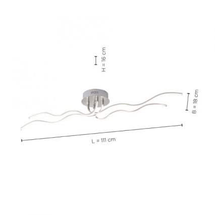 JUST LIGHT. 15126-55 - LED Nadgradni luster WAVE LED/29,4W/230V mat krom