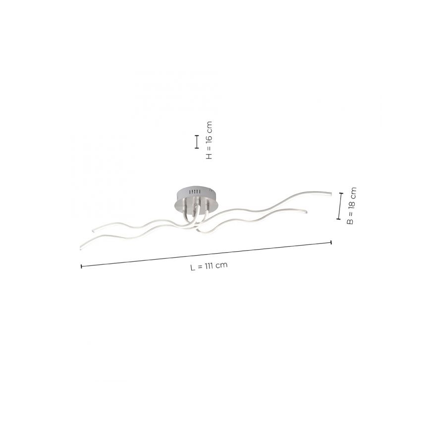 JUST LIGHT. 15126-55 - LED Nadgradni luster WAVE LED/29,4W/230V mat krom