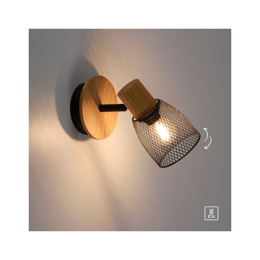 JUST LIGHT. 15191-79 - Zidna reflektorska svjetiljka TAMIS 1xE14/10W/230V bor
