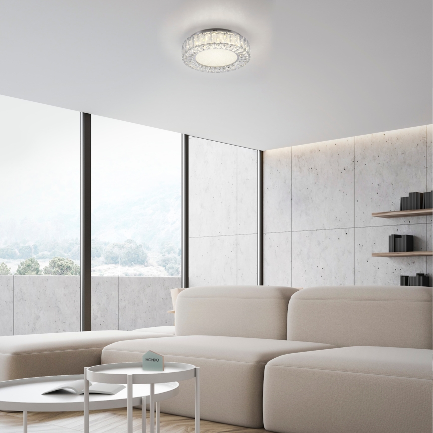JUST LIGHT. 15221-17 - LED stropna svjetiljka KULUNKA LED/32W/230V, promjer 37 cm, sjajni krom