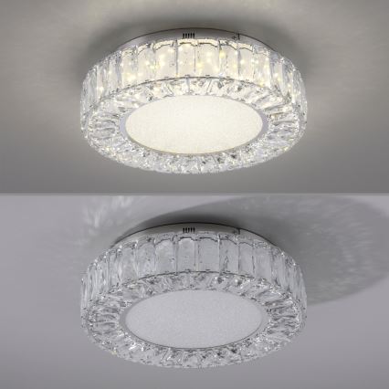 JUST LIGHT. 15221-17 - LED stropna svjetiljka KULUNKA LED/32W/230V, promjer 37 cm, sjajni krom