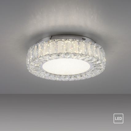 JUST LIGHT. 15221-17 - LED stropna svjetiljka KULUNKA LED/32W/230V, promjer 37 cm, sjajni krom