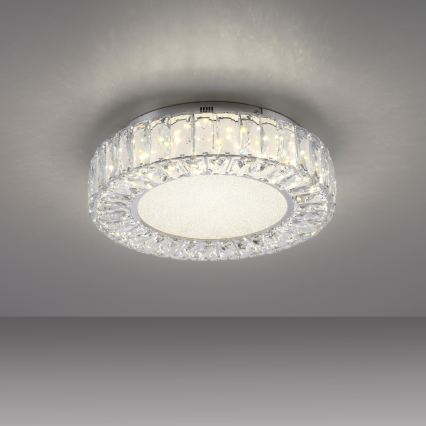 JUST LIGHT. 15221-17 - LED stropna svjetiljka KULUNKA LED/32W/230V, promjer 37 cm, sjajni krom