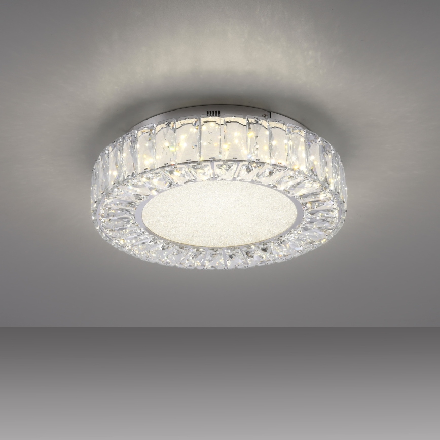 JUST LIGHT. 15221-17 - LED stropna svjetiljka KULUNKA LED/32W/230V, promjer 37 cm, sjajni krom