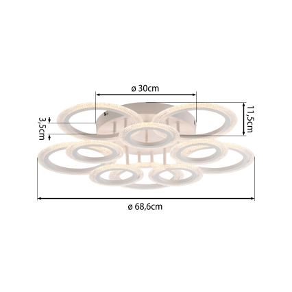 JUST LIGHT. 15268-16 - LED stropna svjetiljka CRYSTALLO LED/48,5W/230V Ø 68,6 cm bijela
