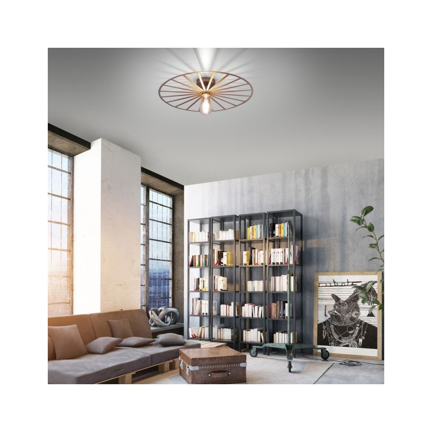JUST LIGHT. 15636-60 - Stropna svjetiljka SPIKE 1xE27/40W/230V pr. 50 cm mesing