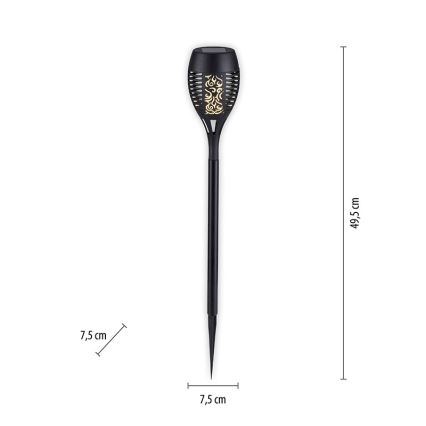 JUST LIGHT. 19106-18-3 - SET 3x LED Solarna svjetiljka FACKEL LED/0,24W/3,7V IP44 crna