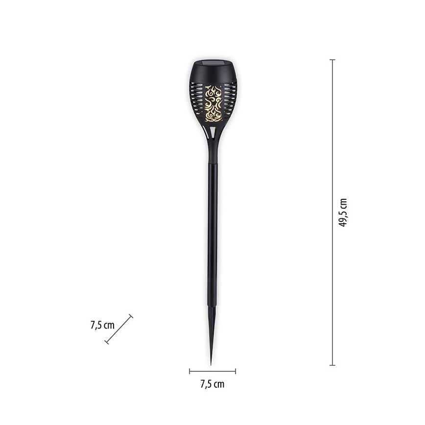 JUST LIGHT. 19106-18-3 - SET 3x LED Solarna svjetiljka FACKEL LED/0,24W/3,7V IP44 crna
