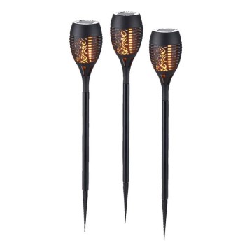 JUST LIGHT. 19106-18-3 - SET 3x LED Solarna svjetiljka FACKEL LED/0,24W/3,7V IP44 crna