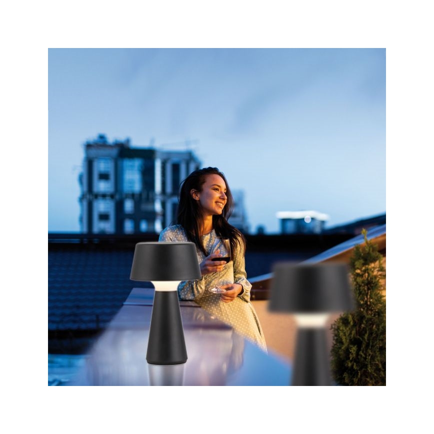 JUST LIGHT. 19260-18 - LED Prigušiva dodirna vanjska lampa ABERA LED/3W/3,7V 2000 mAh USB IP54 crna