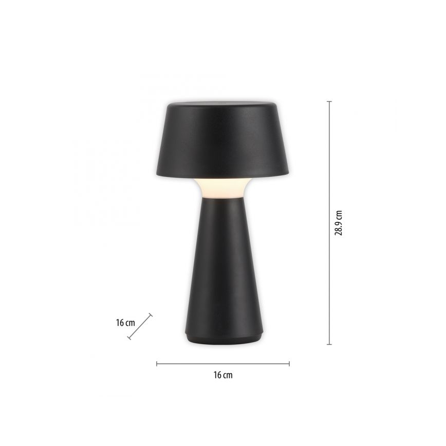 JUST LIGHT. 19260-18 - LED Prigušiva dodirna vanjska lampa ABERA LED/3W/3,7V 2000 mAh USB IP54 crna