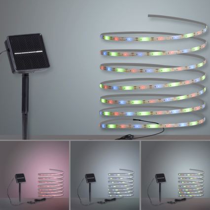 JUST LIGHT. 19971-18 - LED RGB solarna traka TEANIA LED/3,7V 5 m 1200 mAh IP44 crna
