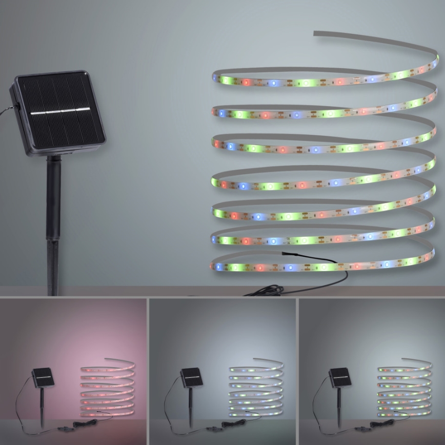 JUST LIGHT. 19971-18 - LED RGB solarna traka TEANIA LED/3,7V 5 m 1200 mAh IP44 crna