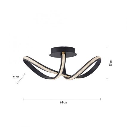 JUST LIGHT. 8475-18 - LED Prigušivi nadgradni luster BRILLA LED/29W/230V crna