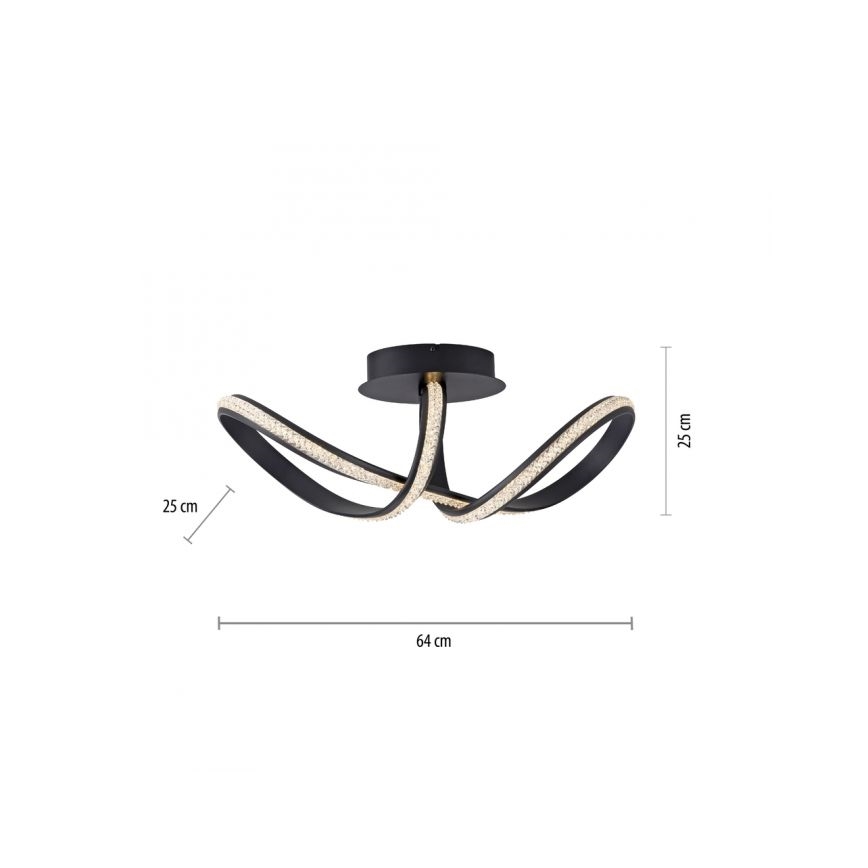 JUST LIGHT. 8475-18 - LED Prigušivi nadgradni luster BRILLA LED/29W/230V crna