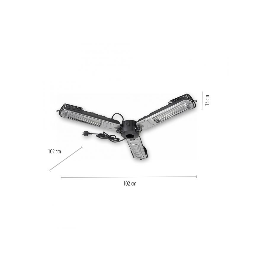 JUST LIGHT. 99513-18 - Vanjsko grijaće tijelo GLOW 3x650W/1300W/2000W/230V IP34