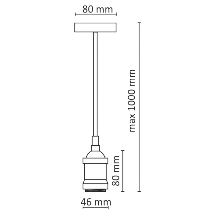 Kabel za napajanje 1xE27/20W/230V sjajni krom