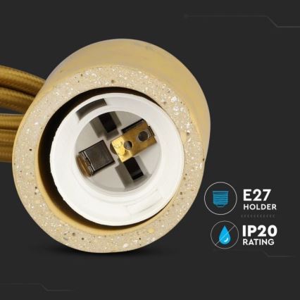 Kabel za napajanje 1xE27/60W/230V beton/bež