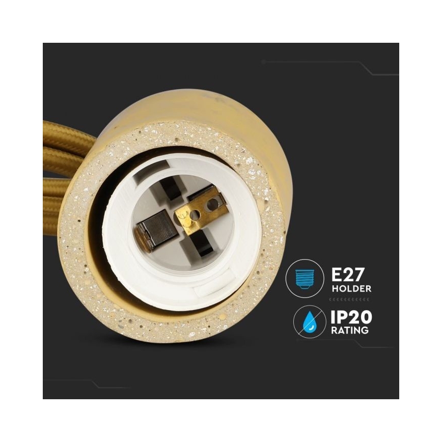 Kabel za napajanje 1xE27/60W/230V beton/bež