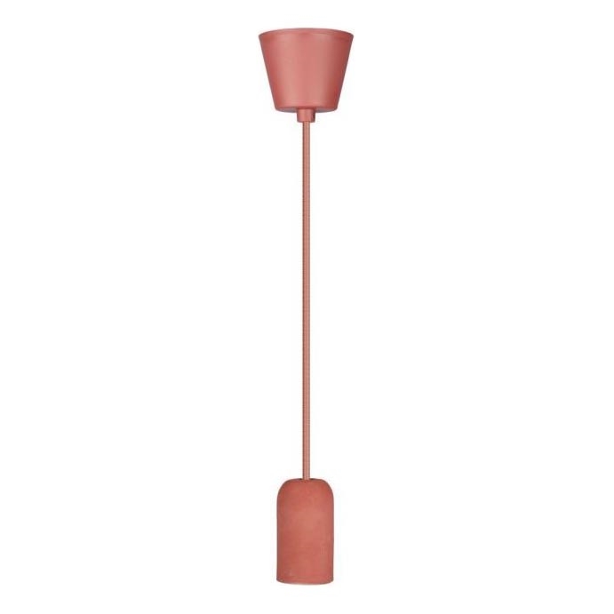 Kabel za napajanje 1xE27/60W/230V beton/crvena