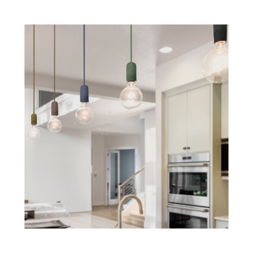 Kabel za napajanje 1xE27/60W/230V beton/crvena