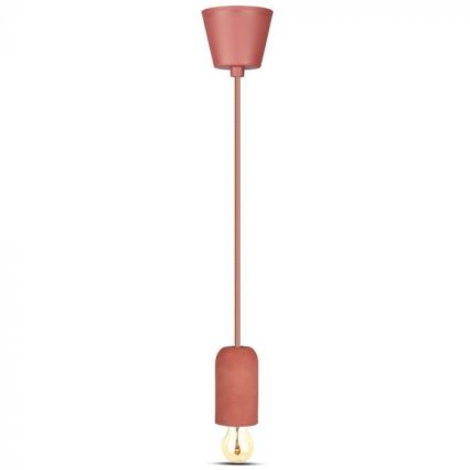 Kabel za napajanje 1xE27/60W/230V beton/crvena