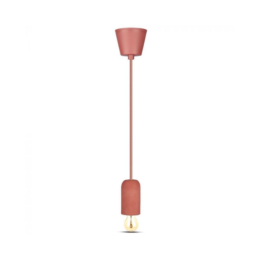 Kabel za napajanje 1xE27/60W/230V beton/crvena