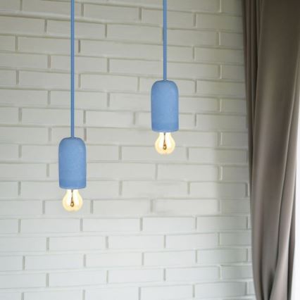 Kabel za napajanje 1xE27/60W/230V beton/plava
