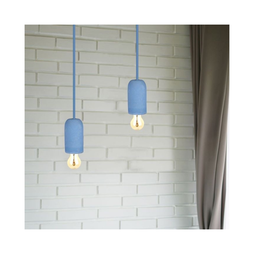 Kabel za napajanje 1xE27/60W/230V beton/plava