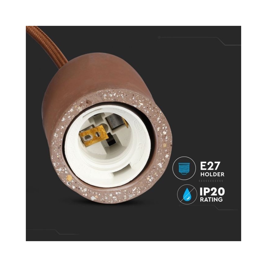 Kabel za napajanje 1xE27/60W/230V beton/smeđa