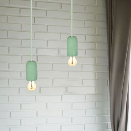 Kabel za napajanje 1xE27/60W/230V beton/zelena