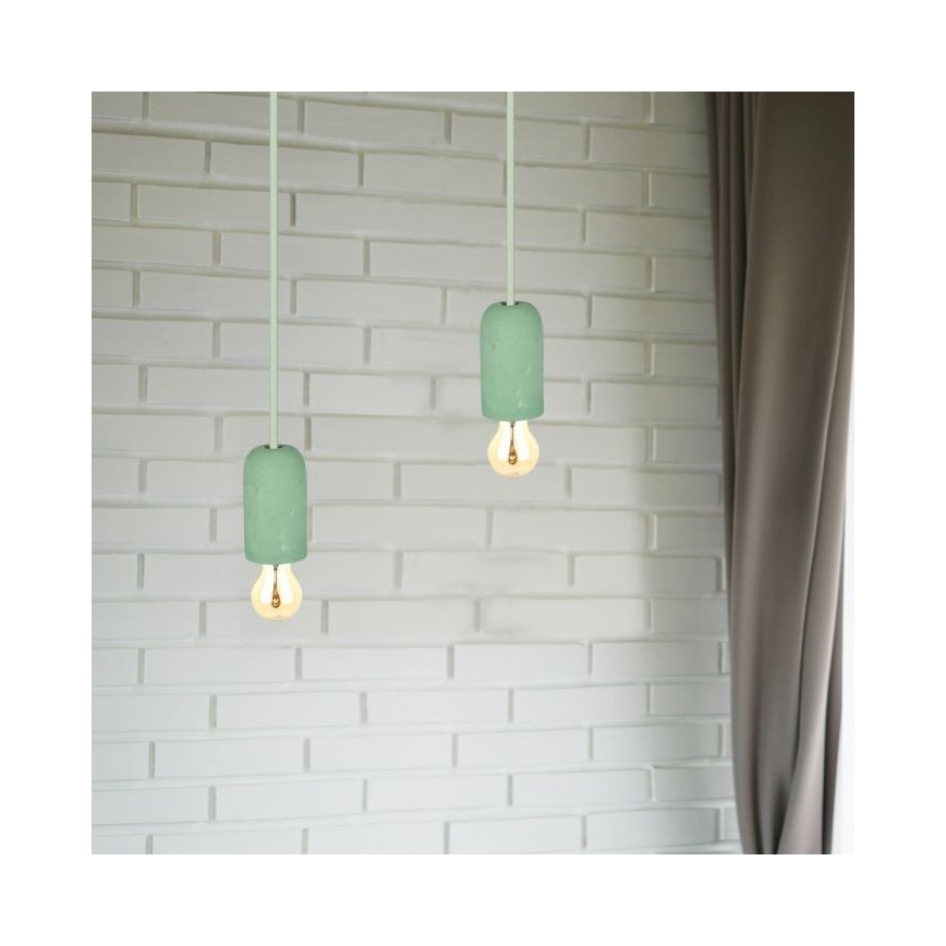 Kabel za napajanje 1xE27/60W/230V beton/zelena